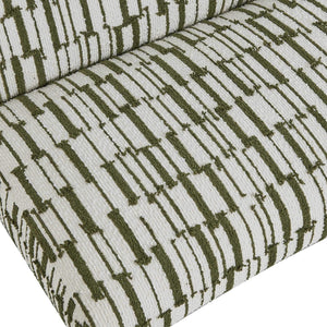 Uttermost Willa Curved Accent Chair with Moss Stripe Eyelash Fringe Upholstery