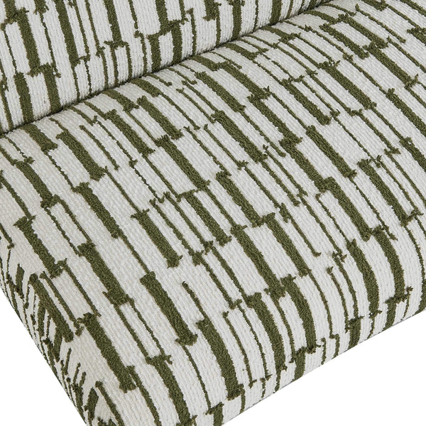 Uttermost Willa Curved Accent Chair with Moss Stripe Eyelash Fringe Upholstery