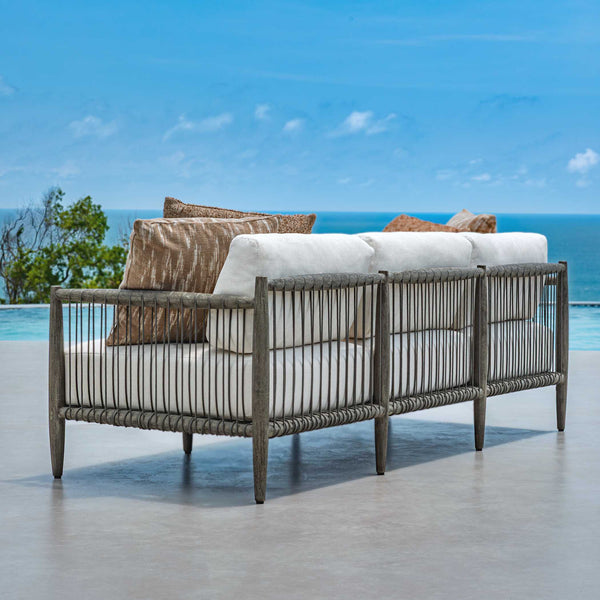 Uttermost Borneo Mahogany Frame Rope Detail Outdoor Sofa for Patio Lounging
