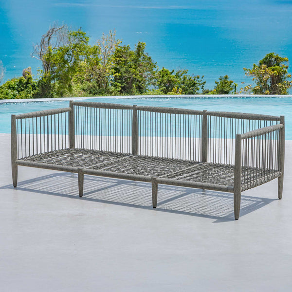 Uttermost Borneo Mahogany Frame Rope Detail Outdoor Sofa for Patio Lounging