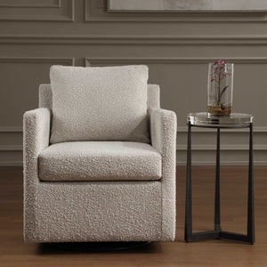 Uttermost Tisdell Boucle Swivel Glider Accent Chair for Modern Living Rooms