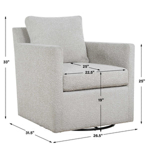 Uttermost Tisdell Boucle Swivel Glider Accent Chair for Modern Living Rooms