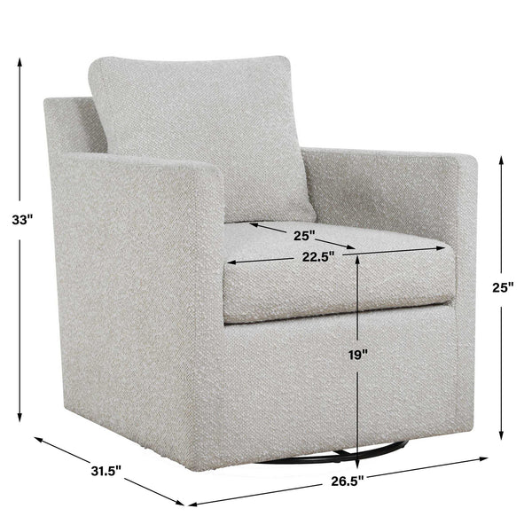 Uttermost Tisdell Boucle Swivel Glider Accent Chair for Modern Living Rooms