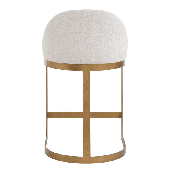 Uttermost Ira Chenille Upholstered Counter Stool with Antique Gold Iron Sled Base