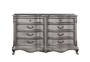 English Elm Ariadne Elegant Antique Platinum Finish Dresser with Tufted Scroll Trim and Durable Full-Extension Drawers Antique Silver 71.46 L x 23.82 W x 43.9 H B2726P247249