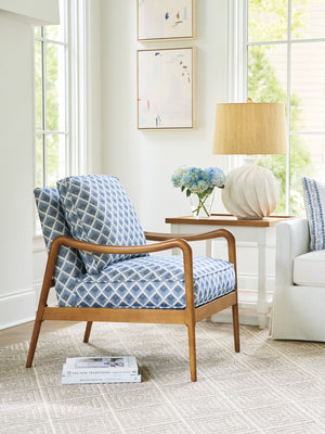 Lexington Barclay Butera Temple End Table - Timeless Design With Raised Gallery Edge And Woven Cane Shelf For Cozy Spaces Tides  935-955