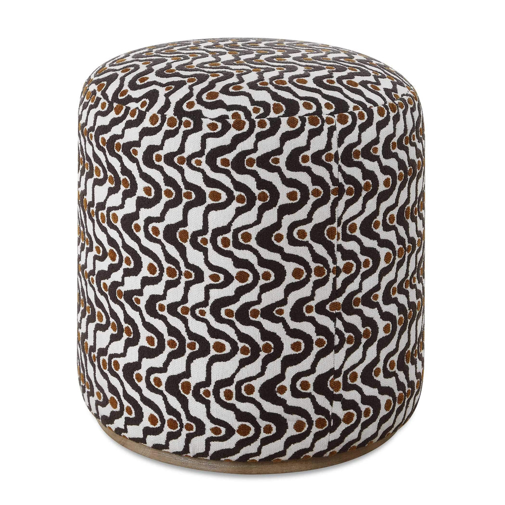 Uttermost Uttermost Cas Plush Fabric Ottoman with Ceruse Wood Base for Living Room Accent 53090