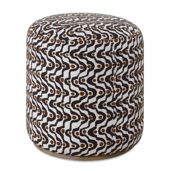 Uttermost Uttermost Cas Plush Fabric Ottoman with Ceruse Wood Base for Living Room Accent 53090