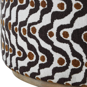 Uttermost Cas Plush Fabric Ottoman with Ceruse Wood Base for Living Room Accent