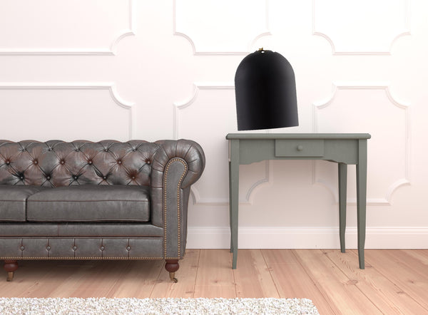 Homeroots 21" Black Iron Desk Table Lamp With Black Bell Shade Black  530918