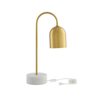 Homeroots 21" Brass Iron Desk Table Lamp With Brass Bell Shade Brass  530919