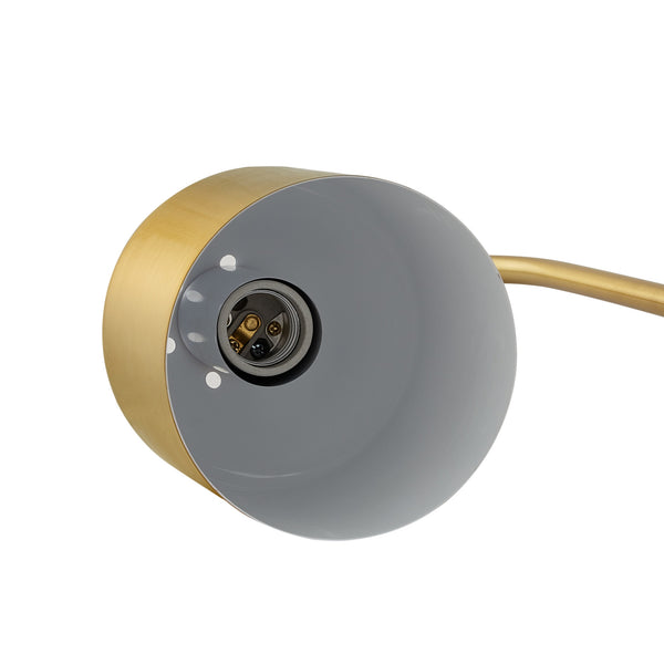 Homeroots 21" Brass Iron Desk Table Lamp With Brass Bell Shade Brass  530919