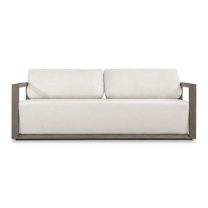 Uttermost Remsen Sculptural Outdoor Sofa with Weather-resistant Cushions for Patio Lounging