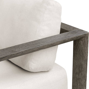 Uttermost Remsen Sculptural Outdoor Sofa with Weather-resistant Cushions for Patio Lounging