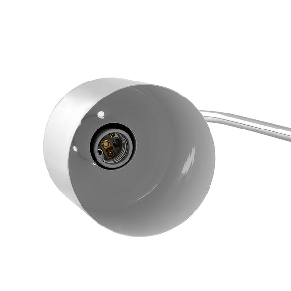 Homeroots 21" Silver Metallic Iron Desk Table Lamp With Silver Metallic Bell Shade Chrome  530920