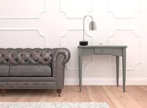 Homeroots 21" Gray Iron Desk Table Lamp With Gray Bell Shade Stainless Steel  530921