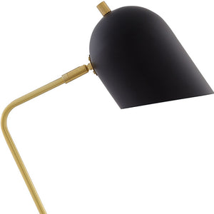 Homeroots 22" Black Iron Desk Table Lamp With Black Bell Shade Black  530922