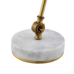 Homeroots 22" Brass Iron Desk Table Lamp With Brass Bell Shade Brass  530923