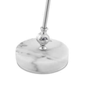 Homeroots 22" Silver Metallic Iron Desk Table Lamp With Silver Metallic Bell Shade Chrome  530924