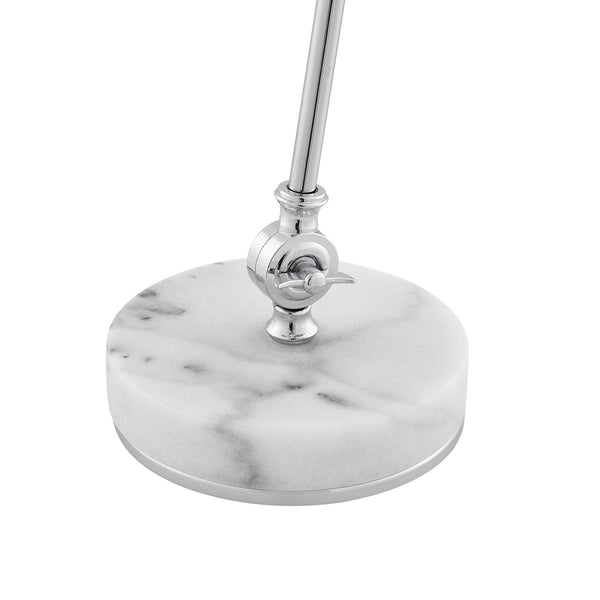 Homeroots 22" Silver Metallic Iron Desk Table Lamp With Silver Metallic Bell Shade Chrome  530924