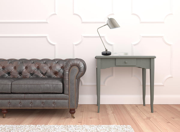 Homeroots 22" Gray Iron Desk Table Lamp With Gray Bell Shade Stainless Steel  530925