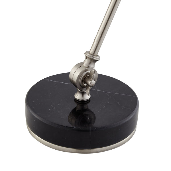 Homeroots 22" Gray Iron Desk Table Lamp With Gray Bell Shade Stainless Steel  530925