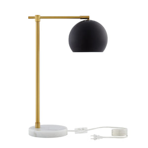 HomeRoots 22" Iron Desk Table Lamp with Stylish Dome Shade for Modern Workspaces and Cozy Reading Nooks Black 530930