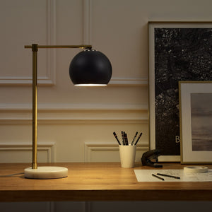 HomeRoots 22" Iron Desk Table Lamp with Stylish Dome Shade for Modern Workspaces and Cozy Reading Nooks Black 530930