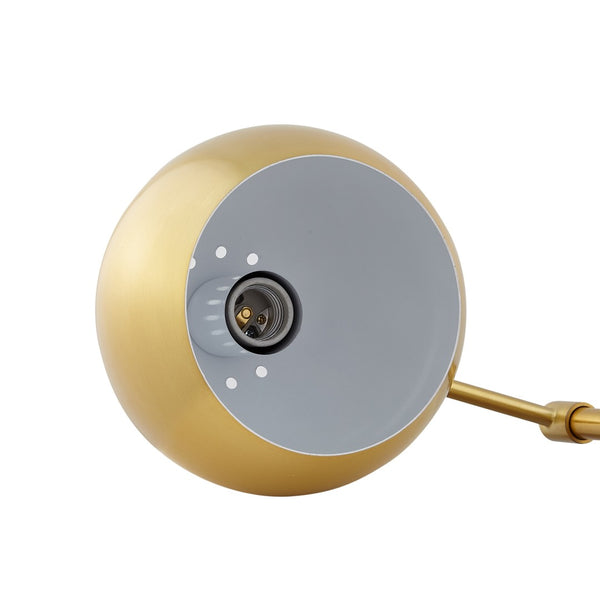 HomeRoots 22" Iron Desk Table Lamp with Stylish Dome Shade for Modern Workspaces and Cozy Reading Nooks Brass 530931