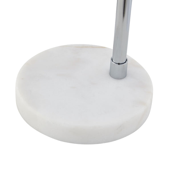 HomeRoots 22" Iron Desk Table Lamp with Stylish Dome Shade for Modern Workspaces and Cozy Reading Nooks Chrome 530932