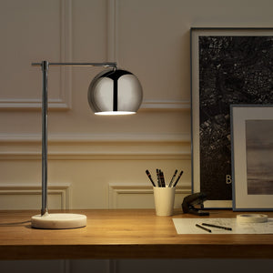 HomeRoots 22" Iron Desk Table Lamp with Stylish Dome Shade for Modern Workspaces and Cozy Reading Nooks Chrome 530932