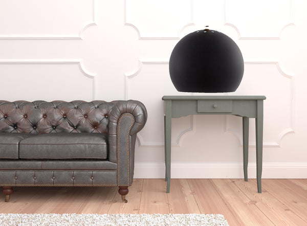 Homeroots 24" Black Iron Desk Table Lamp With Black Dome Shade Black  530938