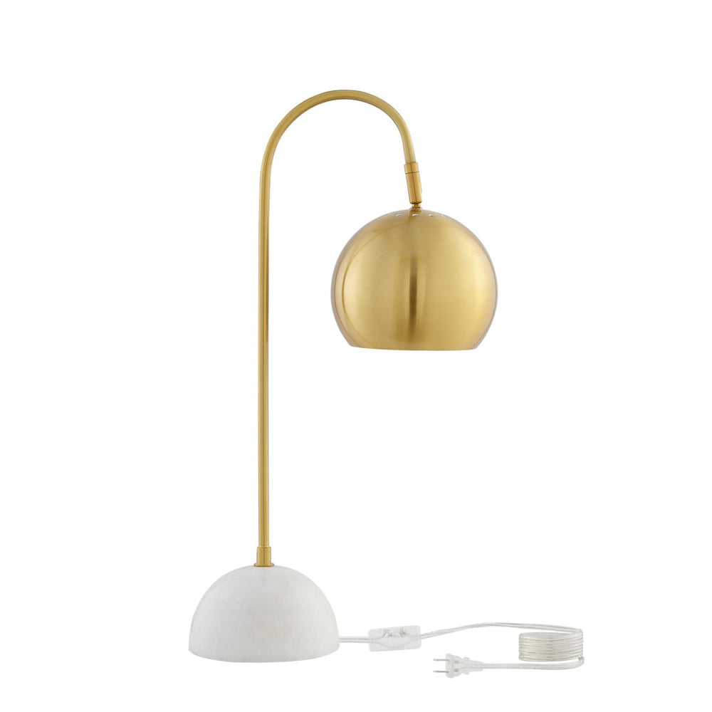 HomeRoots 24" Iron Desk Table Lamp with Dome Shade - Modern Task Lighting for Home Office and Study Spaces Brass 530939