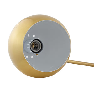 Homeroots 24" Brass Iron Desk Table Lamp With Brass Dome Shade Brass  530939