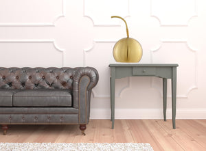 Homeroots 24" Brass Iron Desk Table Lamp With Brass Dome Shade Brass  530939