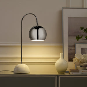 Homeroots 24" Silver Metallic Iron Desk Table Lamp With Silver Metallic Dome Shade Chrome  530940