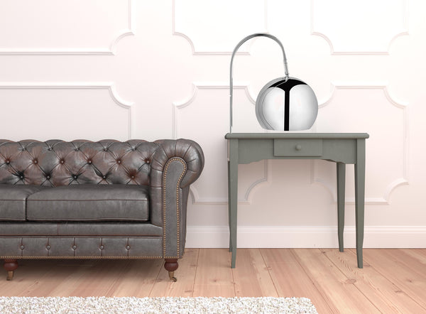 Homeroots 24" Silver Metallic Iron Desk Table Lamp With Silver Metallic Dome Shade Chrome  530940