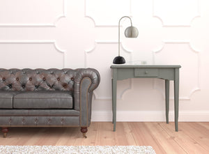 Homeroots 24" Gray Iron Desk Table Lamp With Gray Dome Shade Stainless Steel  530941