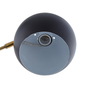 Homeroots 23" Black Iron Desk Table Lamp With Black Dome Shade Black  530942