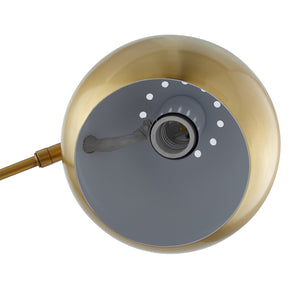 Homeroots 23" Brass Iron Desk Table Lamp With Brass Dome Shade Brass  530943