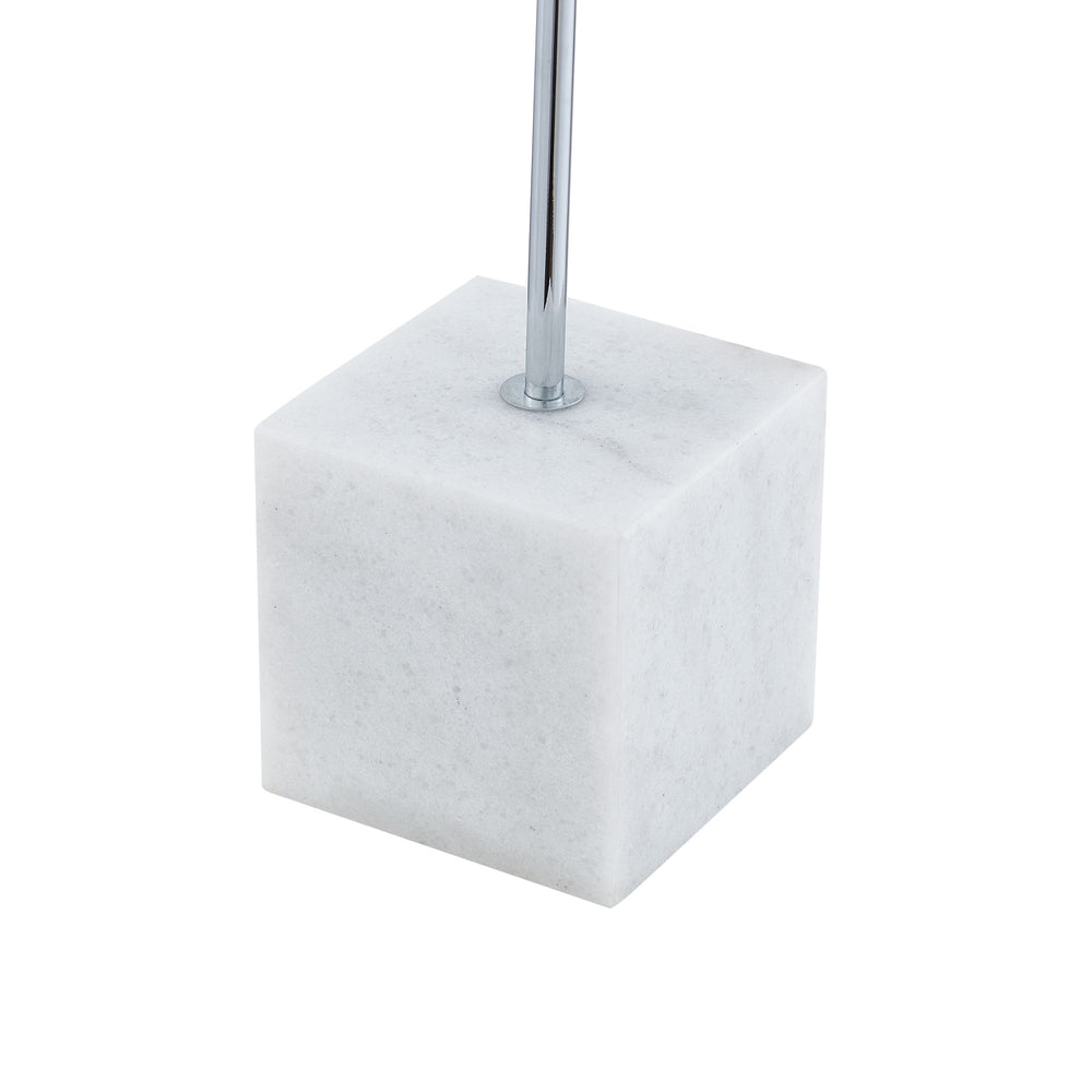 Homeroots 23" Silver Metallic Iron Desk Table Lamp With Silver Metallic Dome Shade Chrome  530944