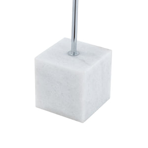 Homeroots 23" Silver Metallic Iron Desk Table Lamp With Silver Metallic Dome Shade Chrome  530944