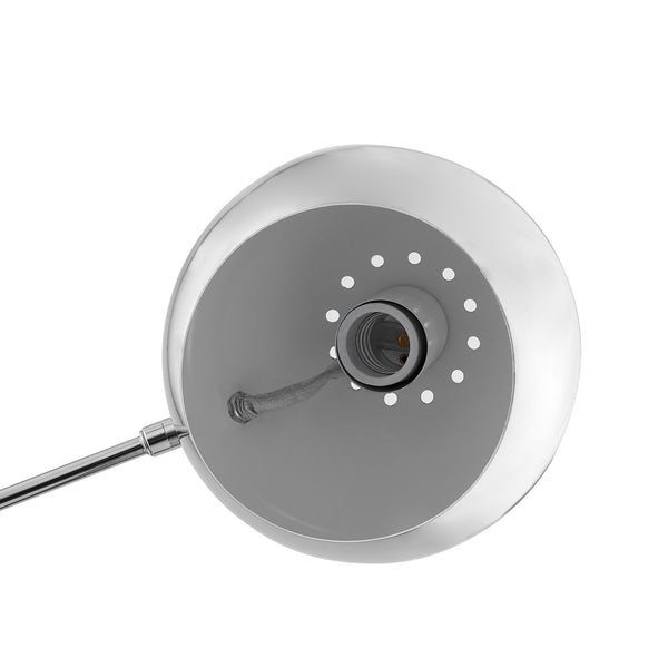 Homeroots 23" Silver Metallic Iron Desk Table Lamp With Silver Metallic Dome Shade Chrome  530944