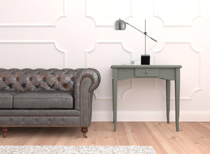 Homeroots 23" Gray Iron Desk Table Lamp With Gray Dome Shade Stainless Steel  530945