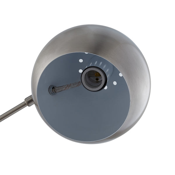 Homeroots 23" Gray Iron Desk Table Lamp With Gray Dome Shade Stainless Steel  530945