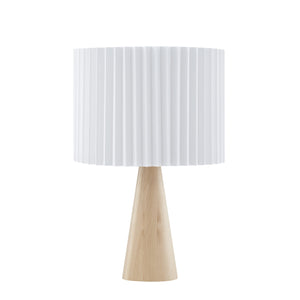 Homeroots 20" Ivory Solid Wood Usb Table Lamp With Ivory Drum Shade Ivory  530947