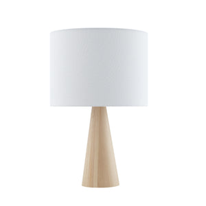 Homeroots 20" White Solid Wood Usb Table Lamp With White Drum Shade White  530948