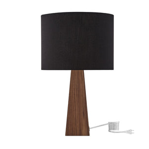 HomeRoots 20" Solid Wood USB Table Lamp with Stylish Drum Shade for Modern Homes and Convenient Charging Black 530950
