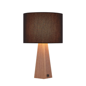 HomeRoots 20" Solid Wood USB Table Lamp with Stylish Drum Shade for Modern Homes and Convenient Charging Black 530950