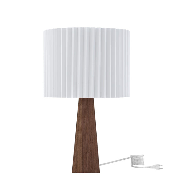 HomeRoots 20" Solid Wood USB Table Lamp with Stylish Drum Shade for Modern Homes and Convenient Charging Ivory 530951